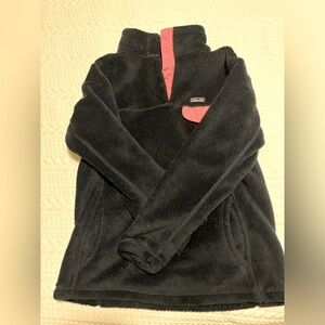 Excellent Used Condition Kids Patagonia Pull-over Snap Fleece - Navy/Pink